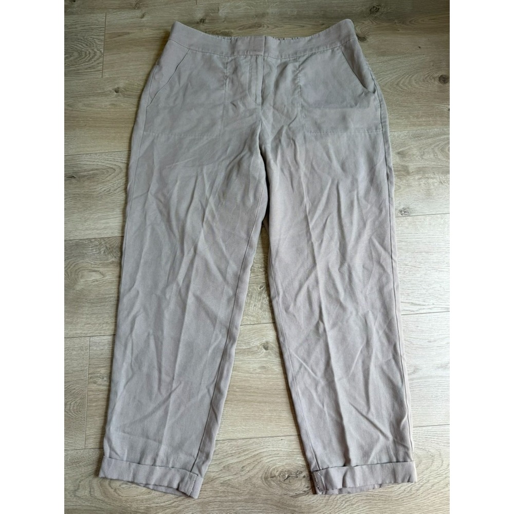 EUC ANN TAYLOR 100% Lyocell khaki chino dress pants coastal cuffed size 10